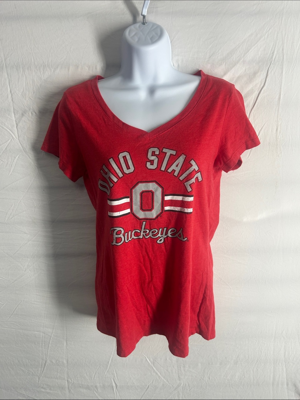 Ohio State Buckeyes Red V-Neck Graphic Tee